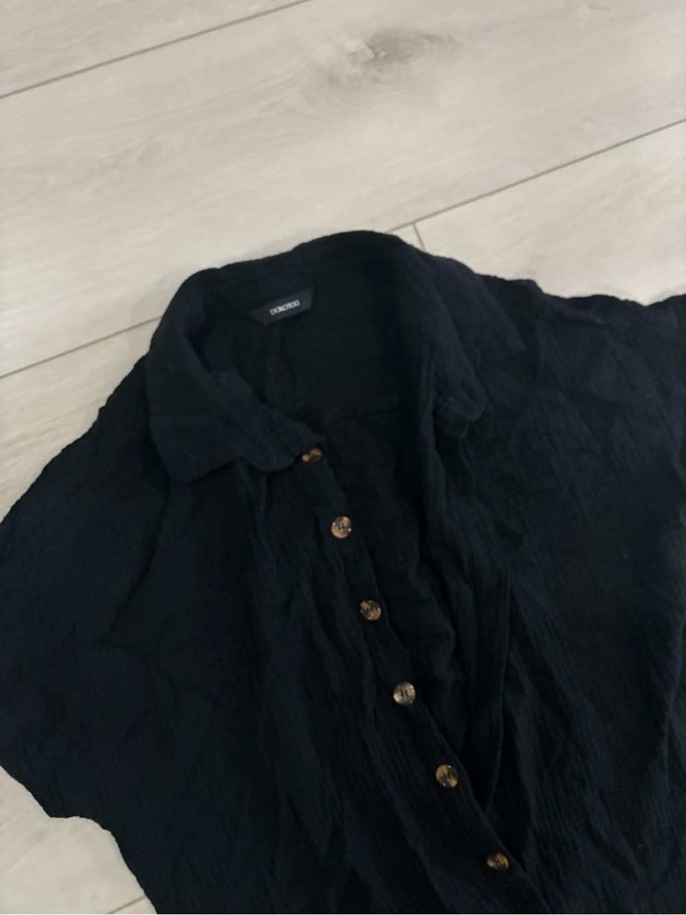 Split Button Down Long Kimonos Cardigans Swimsuit Cover Up Black S-M - Picture 8 of 8
